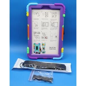 Tablet Case Fits A7 T220/T225 Rainbow/Tie Dye Case With Strap *New*